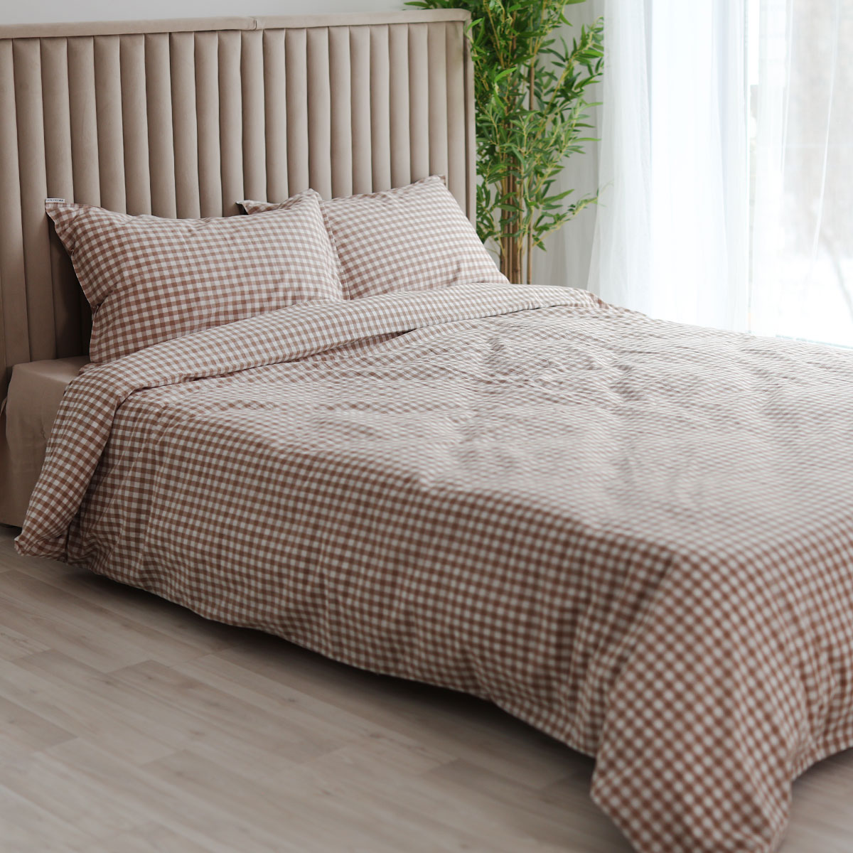 Комплект постельного белья «Бежевая клетка Виши»